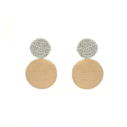 Matte Diamond Circle Earrings