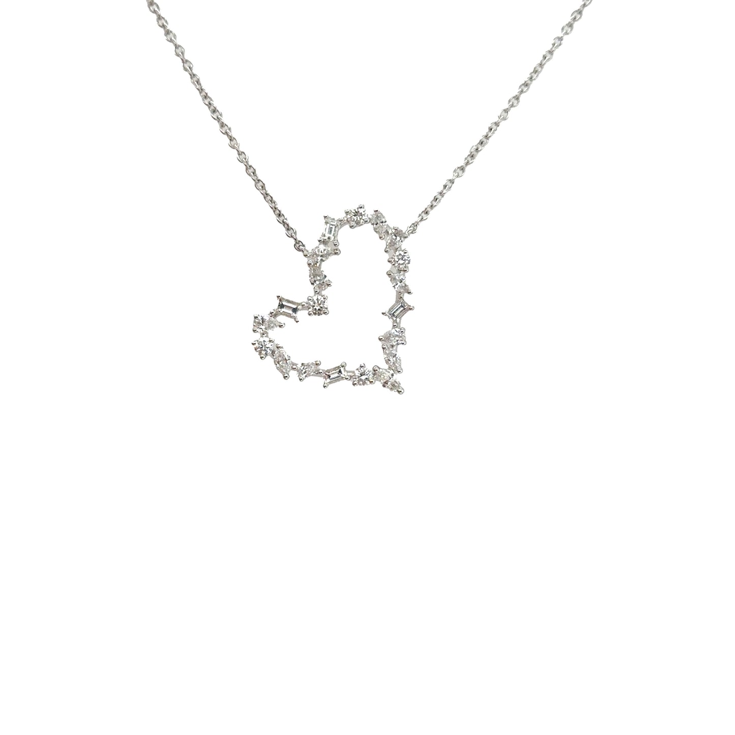 Multishape Diamond Heart Necklace