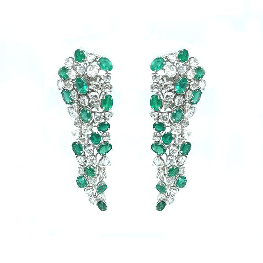 Diamond and Emerald statement earrings