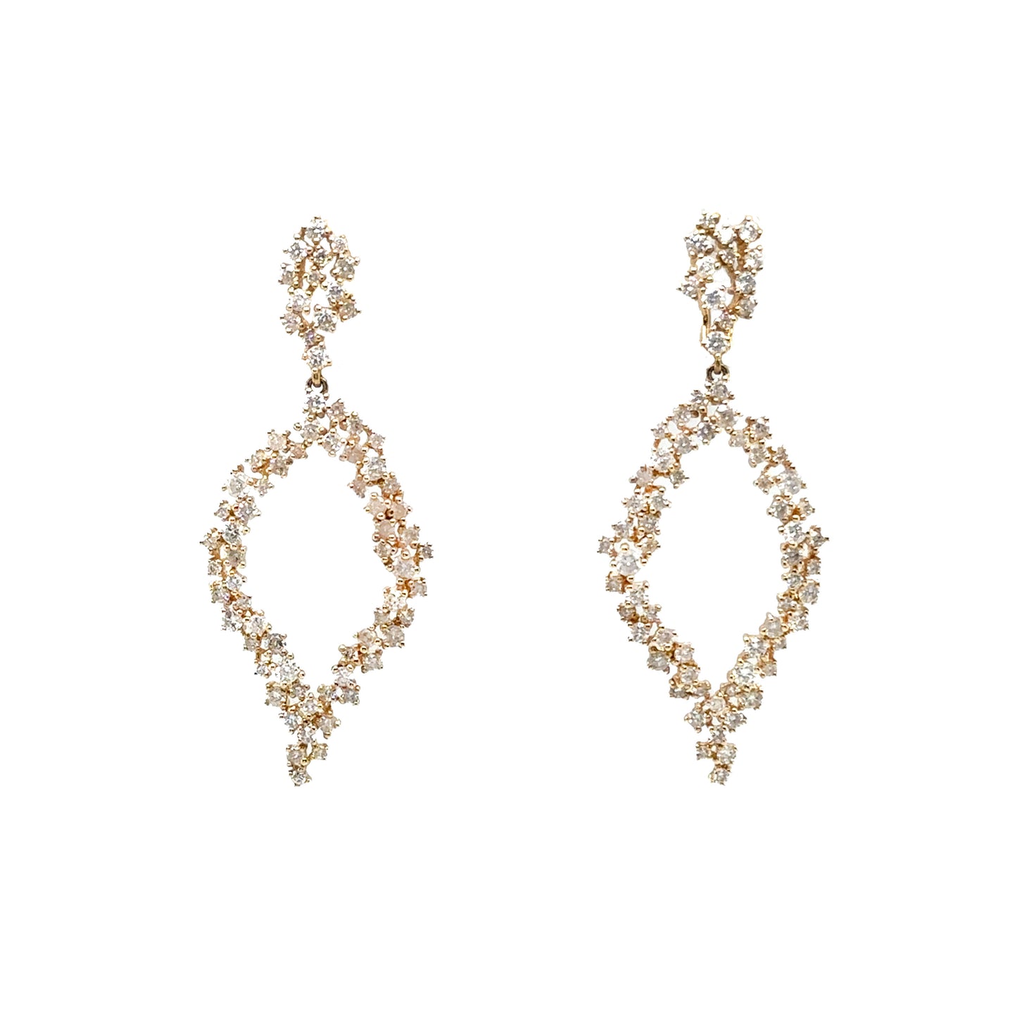 Scattered Diamond Teardrop Earrings