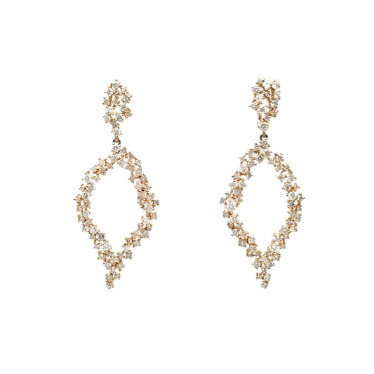 Scattered Diamond Teardrop Earrings