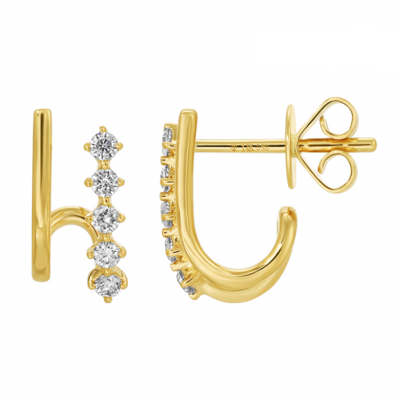 Diamond Cage Lobe Stud Earrings
