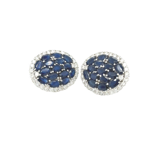 Oval Sapphire and Diamond Cufflinks