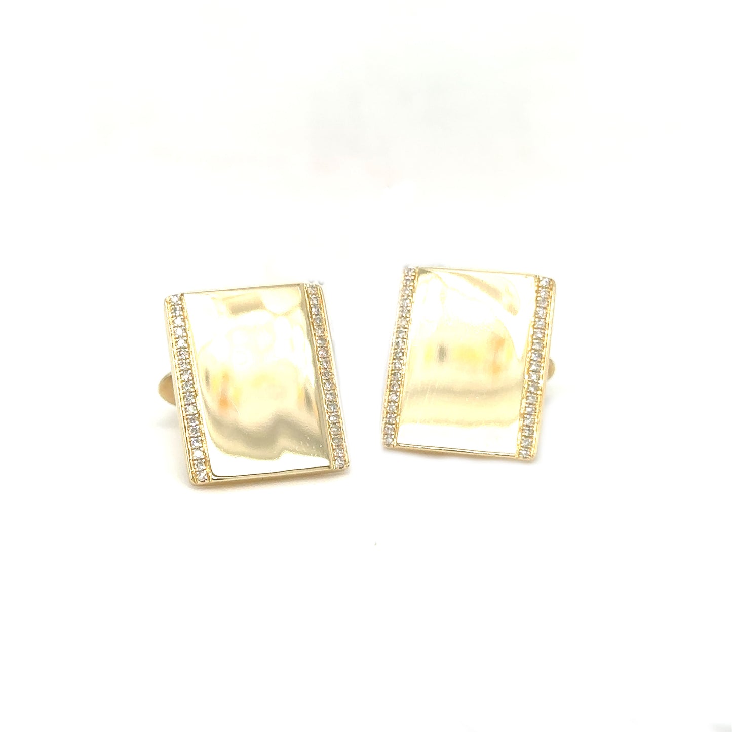 Rectangle Cufflinks with Diamond Borders