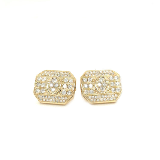 Hexagon Statement Diamond Pave Cufflinks