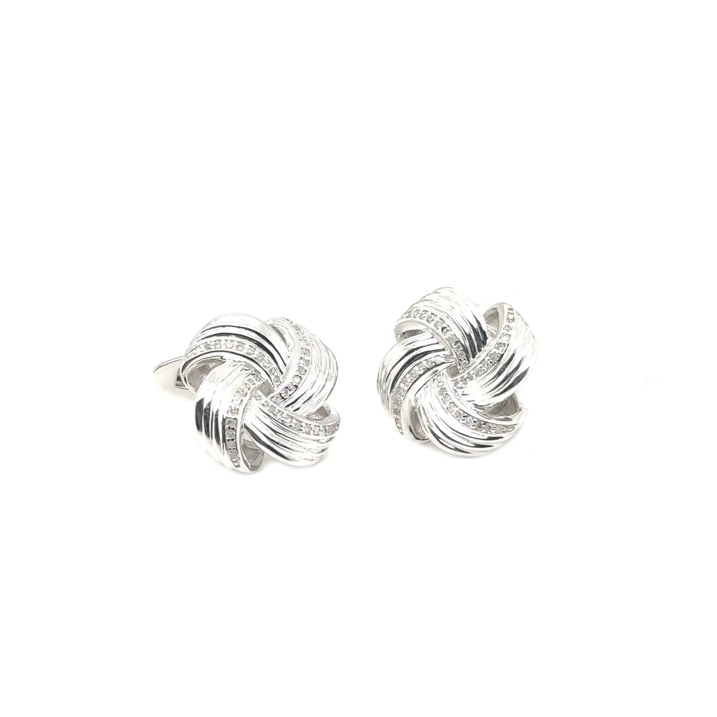 Knot Style Diamond Cufflinks