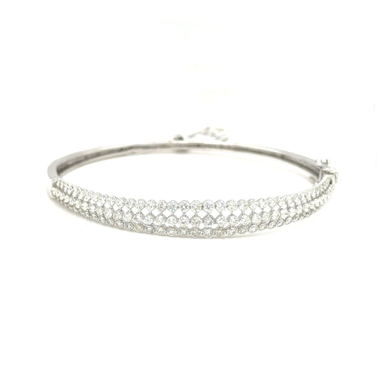 3 Row Diamond Bangle