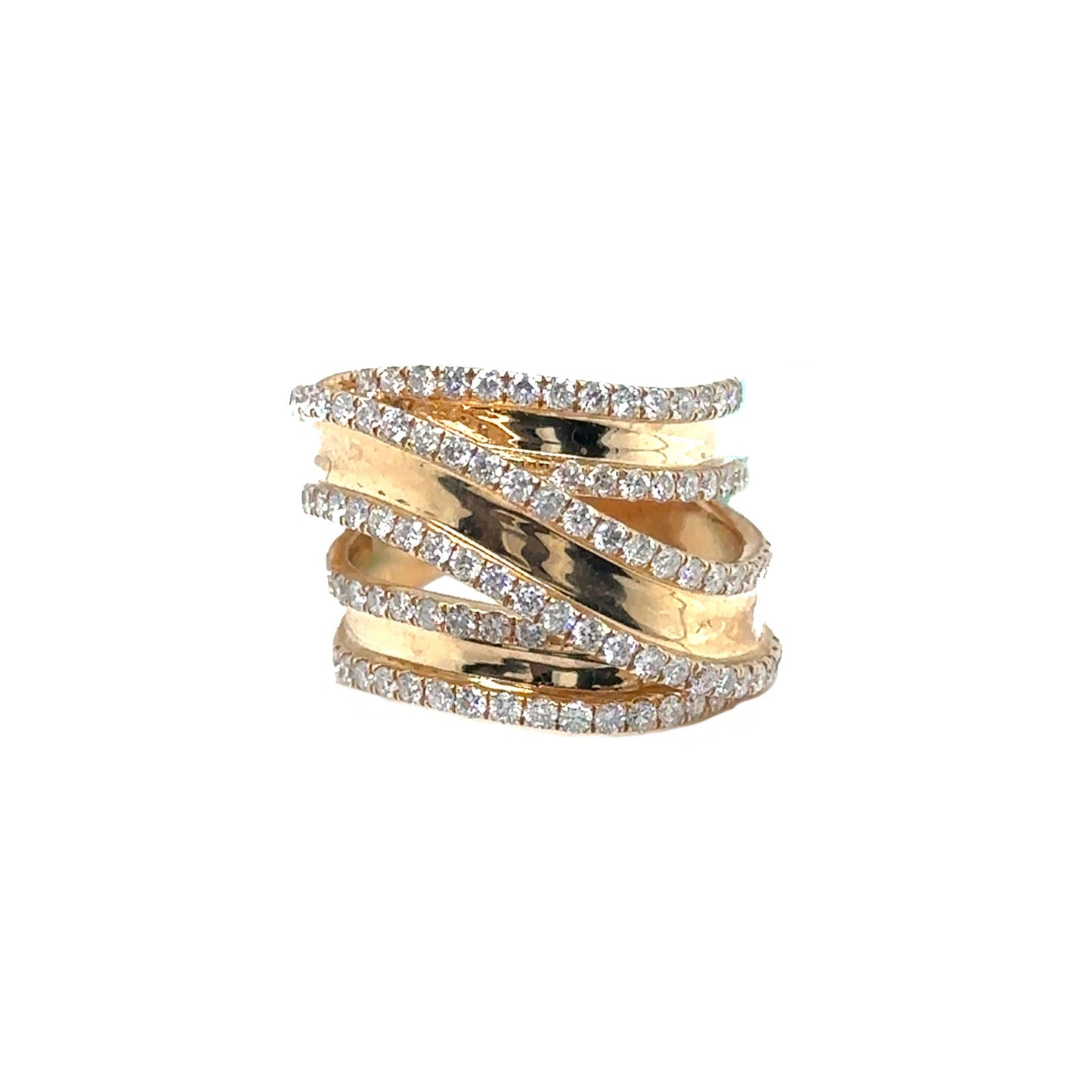 Layered Diamond Wrap Ring with Diamond Accents