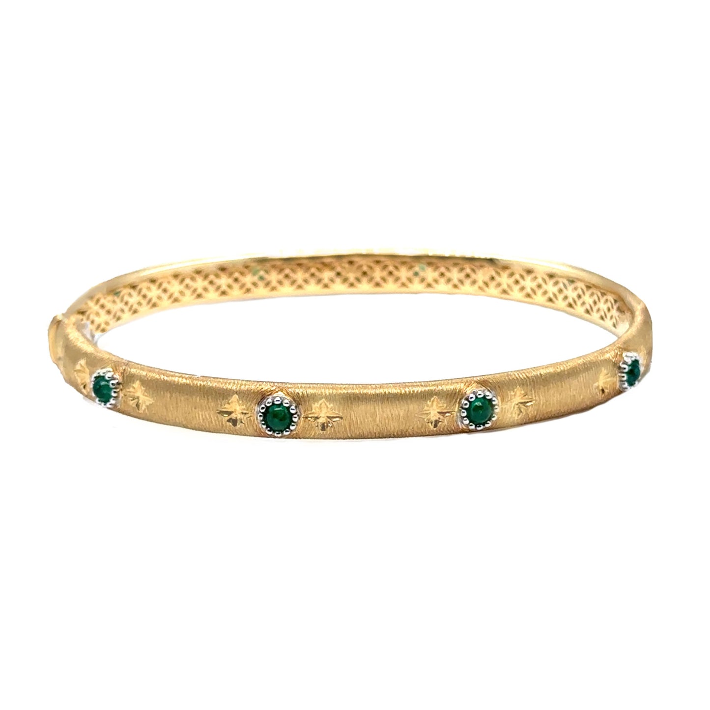 Matte Bangle with Emeralds