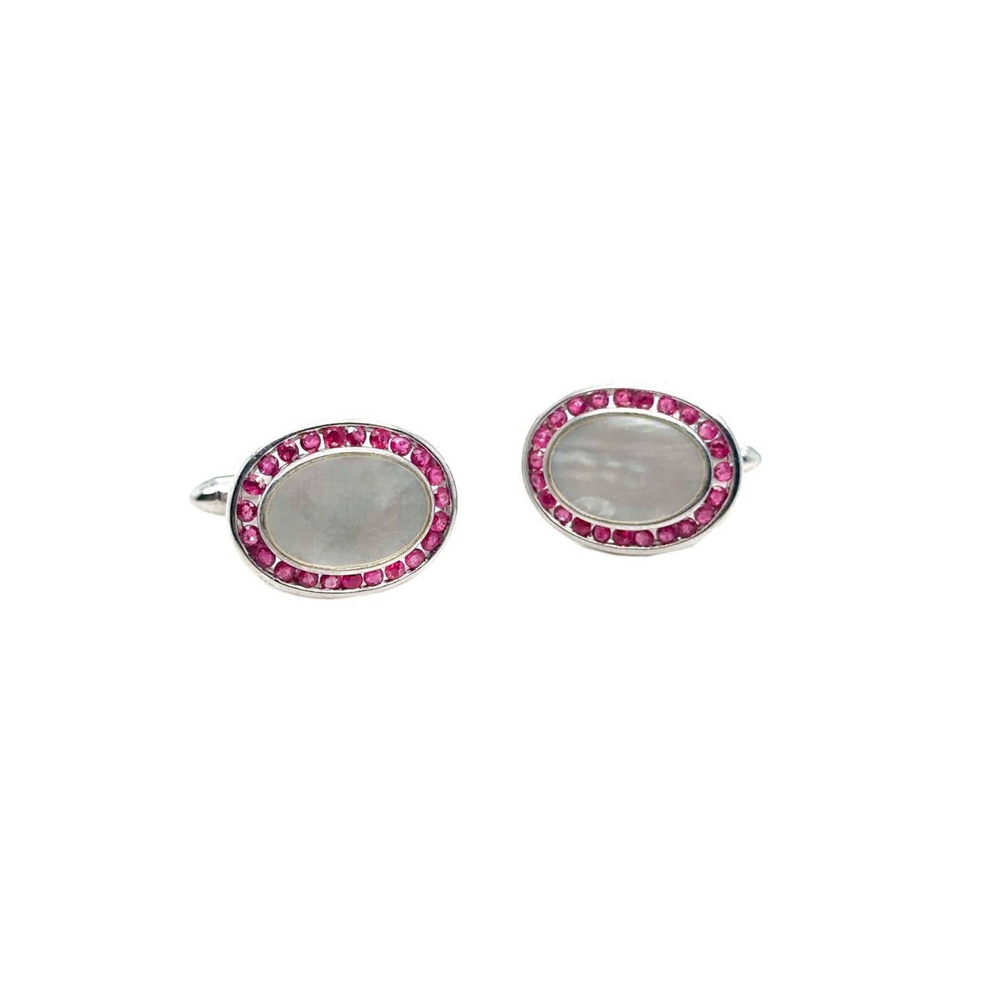 Oval Ruby and MOP Cufflinks