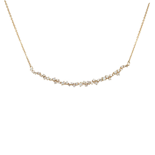 Scattered Diamond Bar Necklace