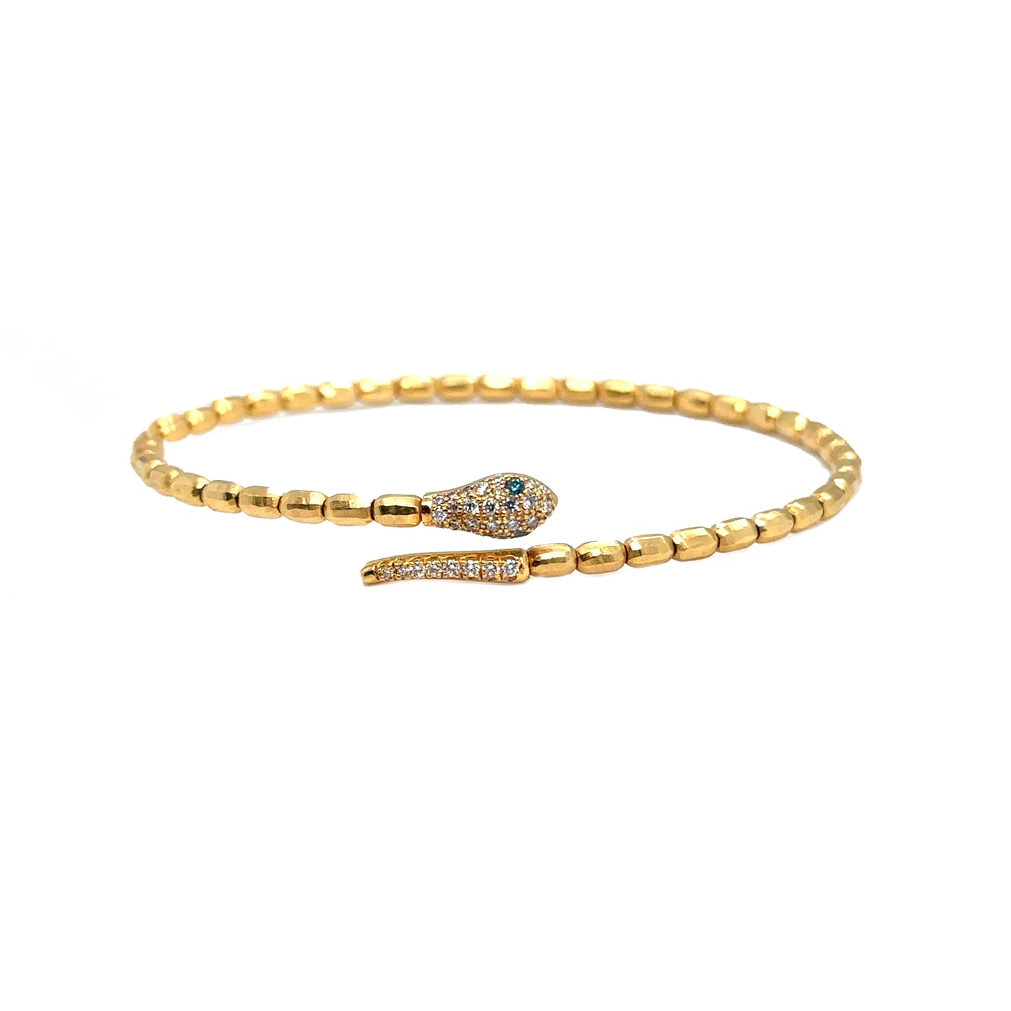 Snake Bangle with Diamond Head