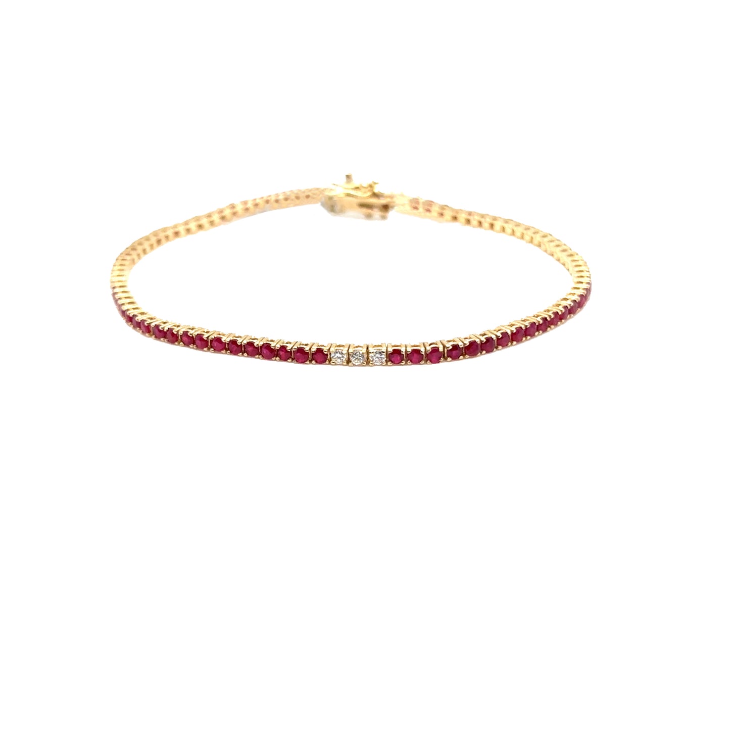 Small Ruby and Diamond Tennis Bracelet