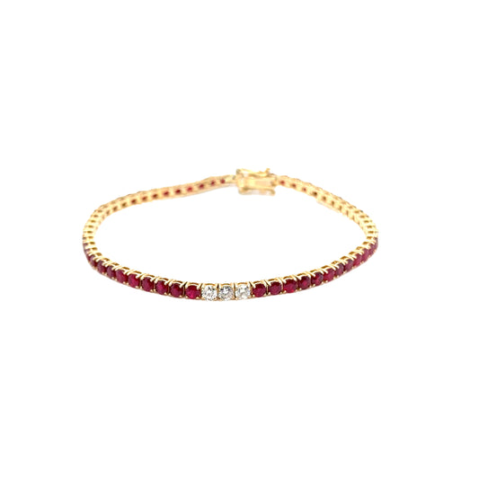 Ruby and Diamond Tennis Bracelet