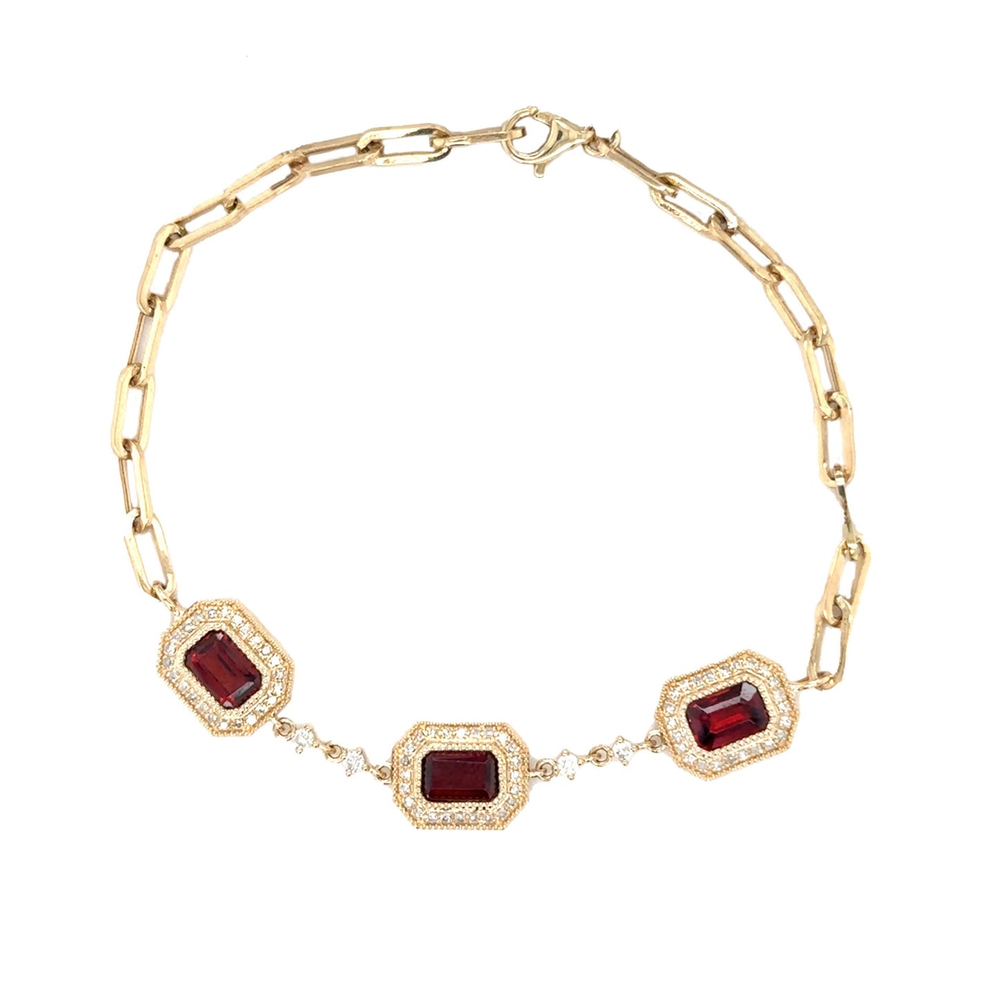 Radient Garnet Bracelet with Diamonds