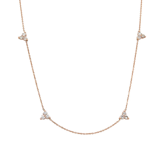 Triangle Diamond Cluster Necklace