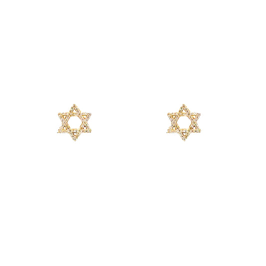 Diamond Star of David Studs