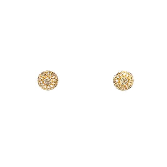 Round Diamond Baguette Studs