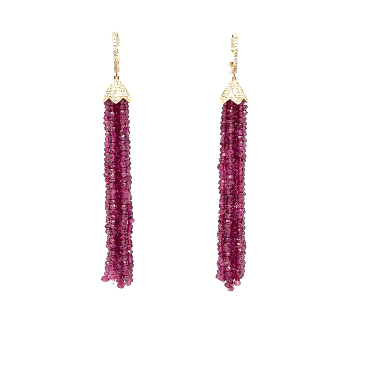 Purple Agate Hanging Tassel Earrings