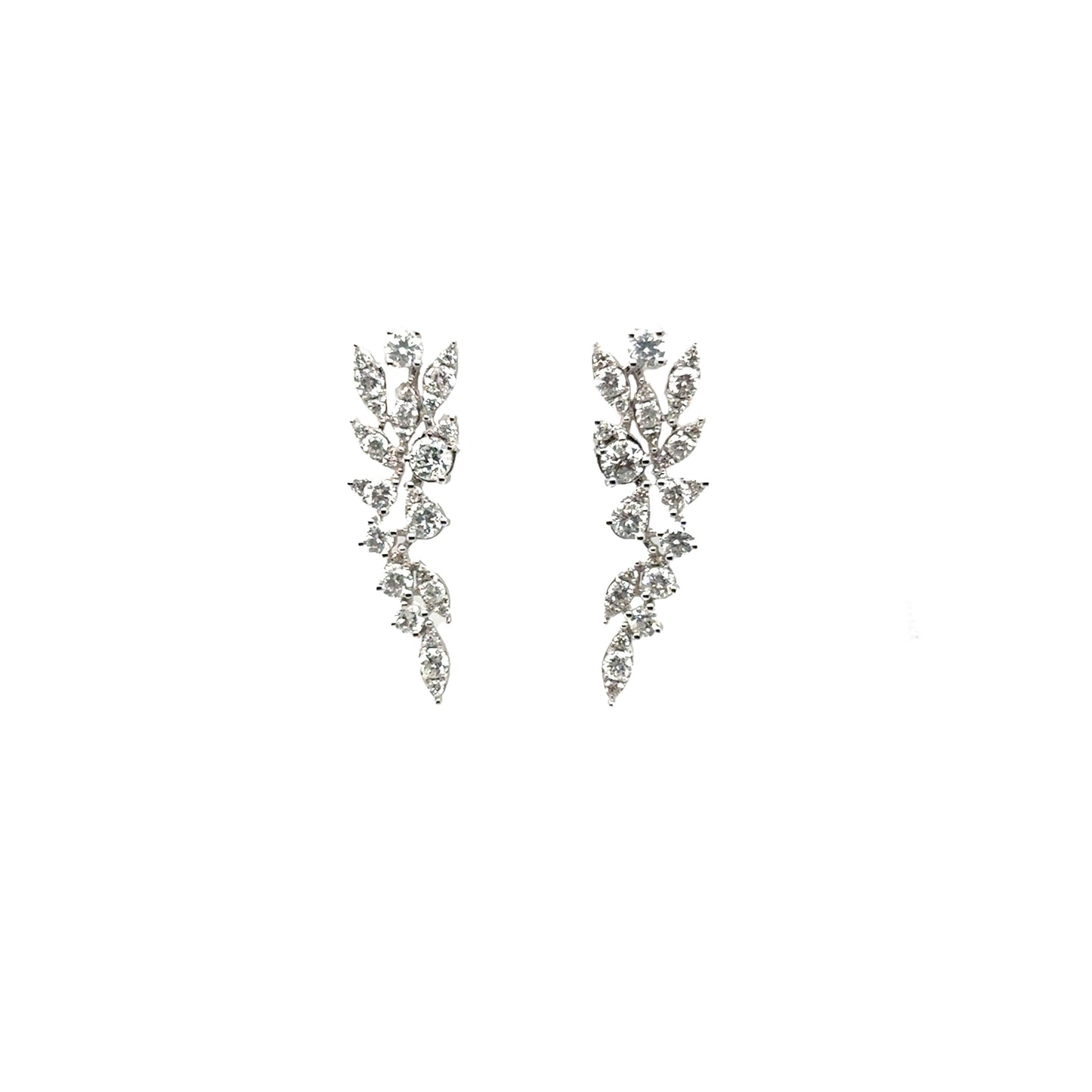 Leaf Style Diamond Earrings