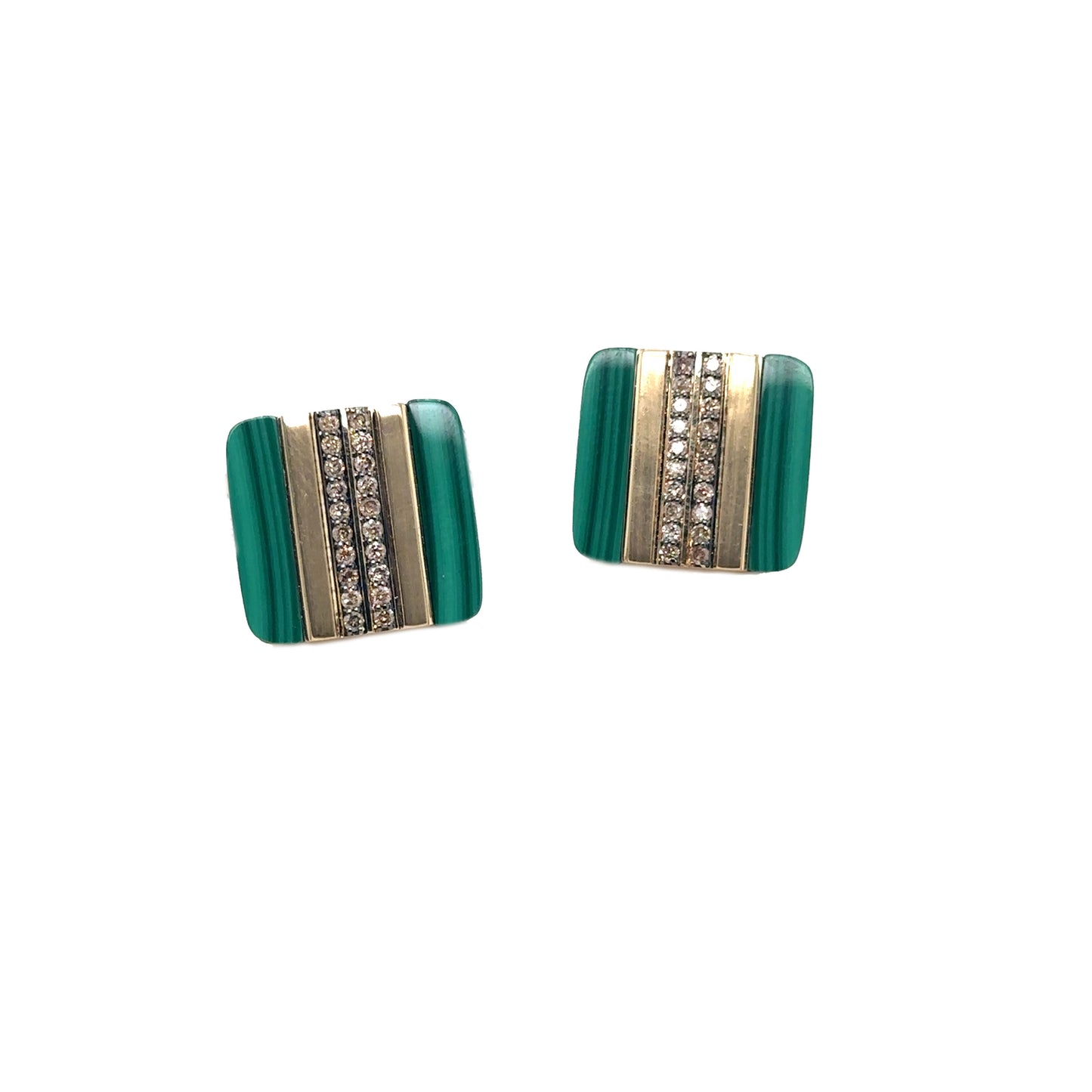 Malachite and Champagne Diamond Cufflinks