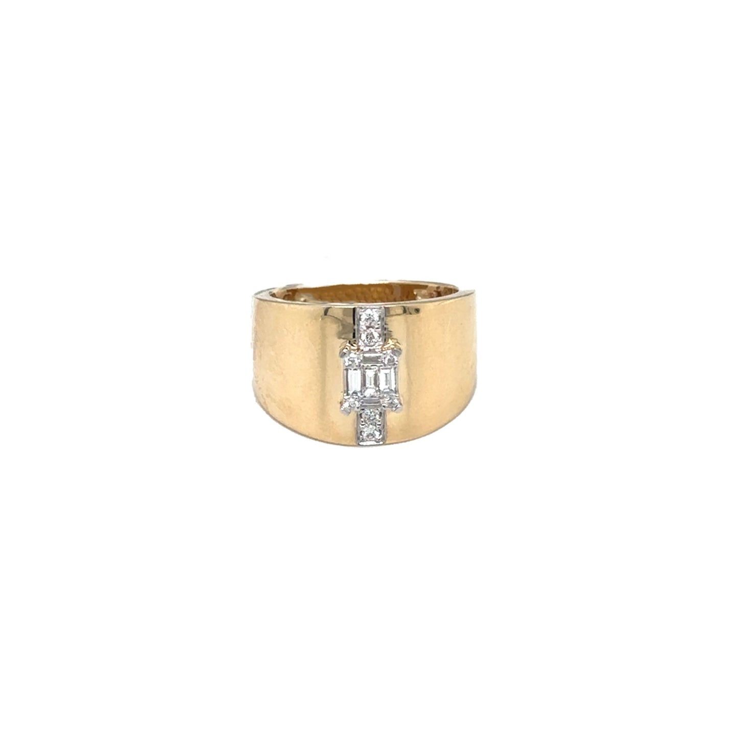 Thick Gold Diamond Ring