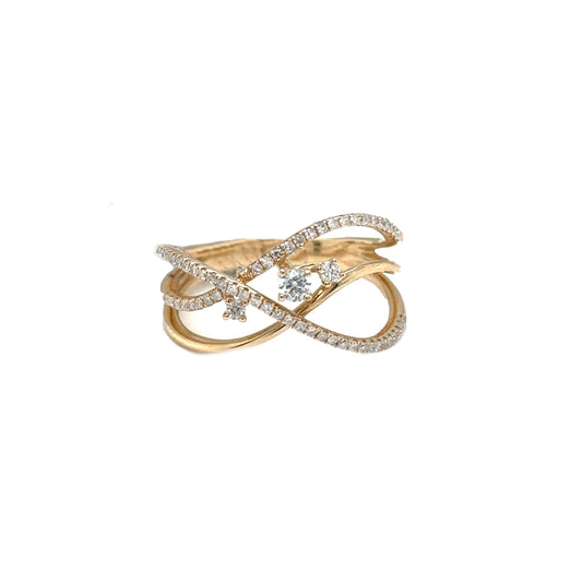 Twisted Wave Diamond Ring