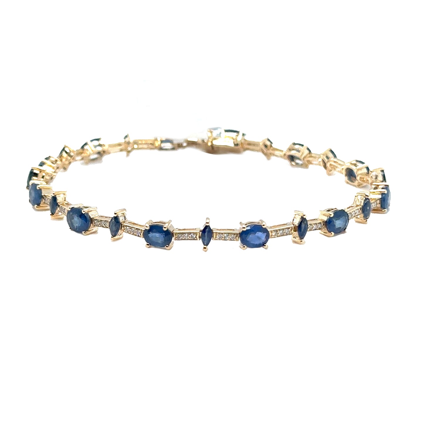 Multi Shape Sapphire and Diamond Bracelet