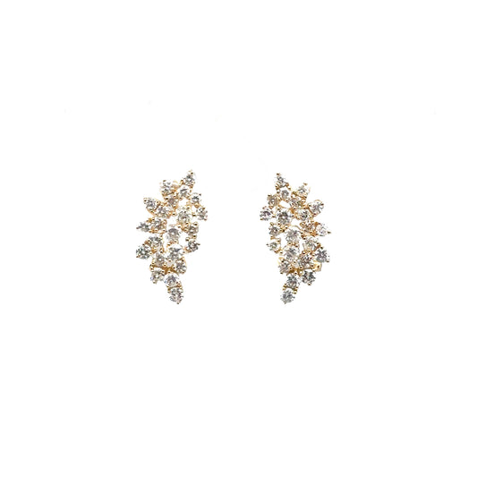 Diamond Cluster on Ear Studs