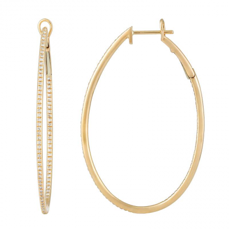 Oval Diamond Hoops