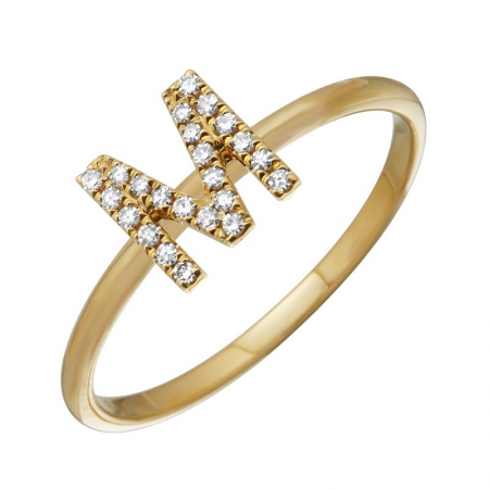 Diamond M Initial Ring