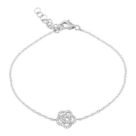 Diamond Camellia Flower Bracelet