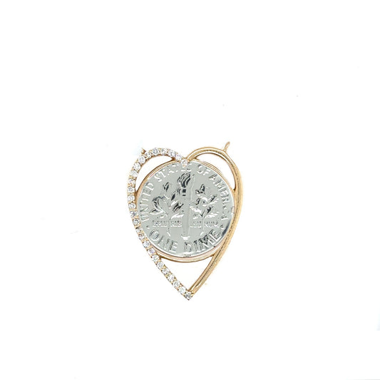 Diamond Heart Dime Setting