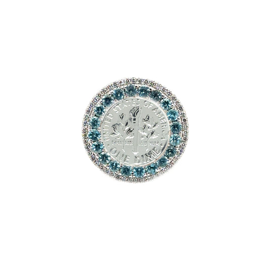 Aquamarine and Diamond Dime setting