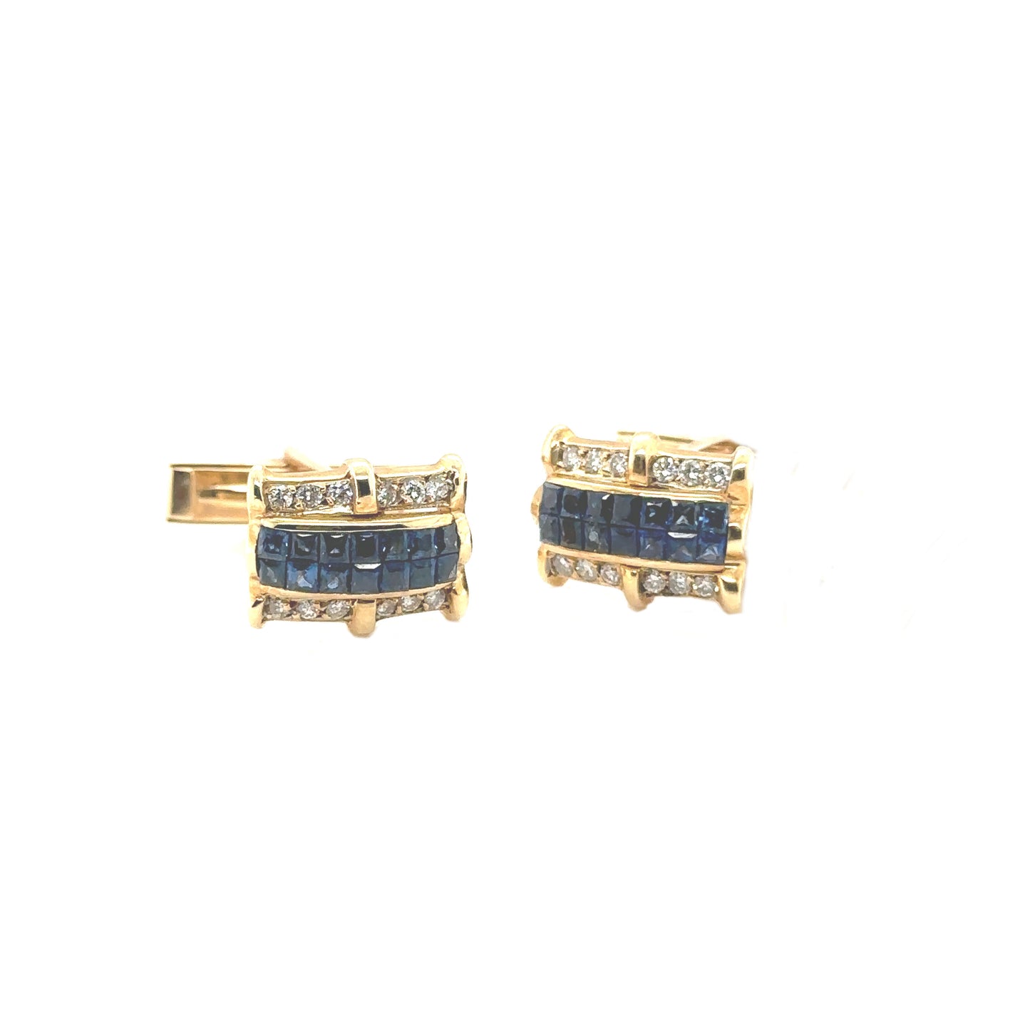 Classic Diamond And Sapphire Cufflinks