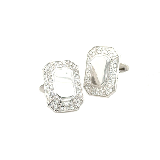 Rectangle Diamond Statement Cufflinks