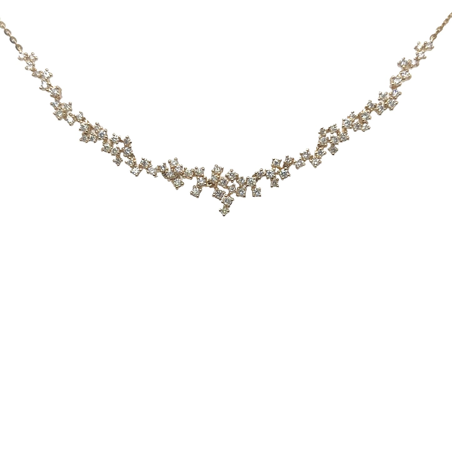 Scattered Diamond Wreath Necklace