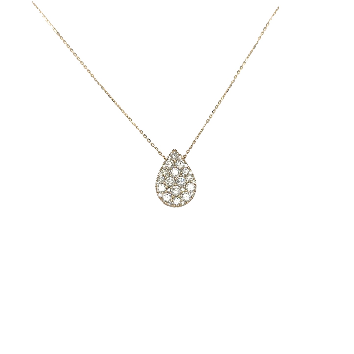 Pear Shape Diamond Cluster Pendant Necklace