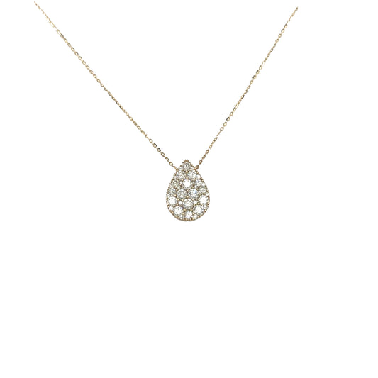 Pear Shape Diamond Cluster Pendant Necklace