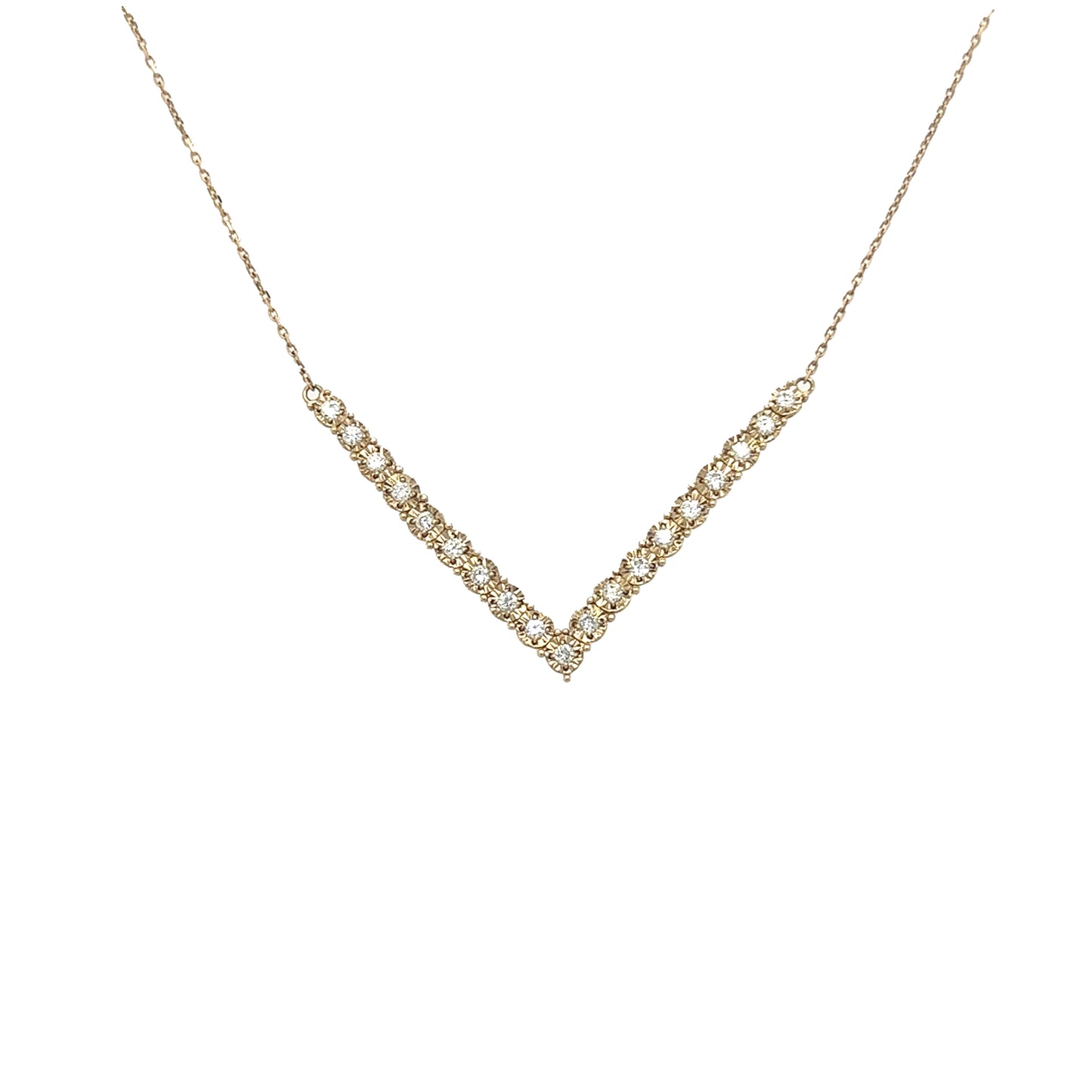 Illusion Set Diamond V Necklace