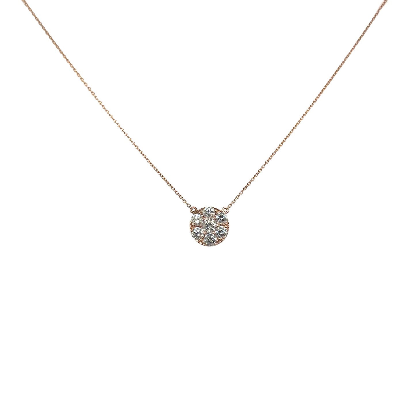 Pave Circle Pendant Necklace