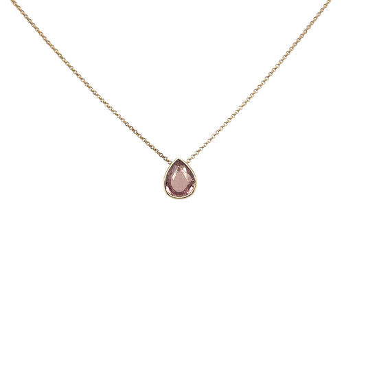 Pear Shape Pink Topaz Pendant Necklace