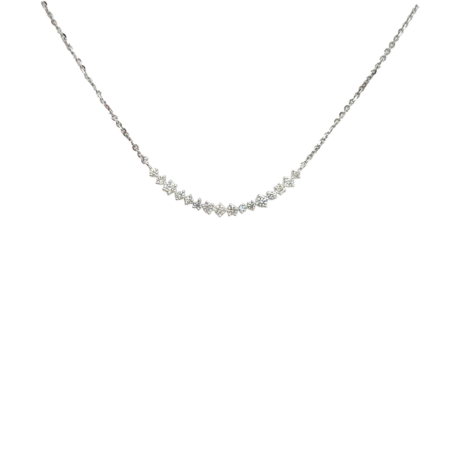 Mixed Prong Diamond Bar Necklace