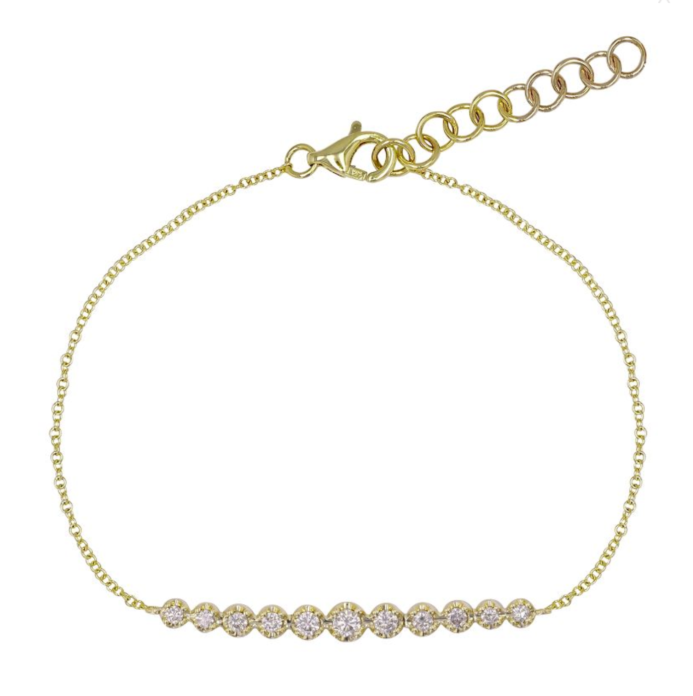 Crown Prong Diamond Chain Bracelet