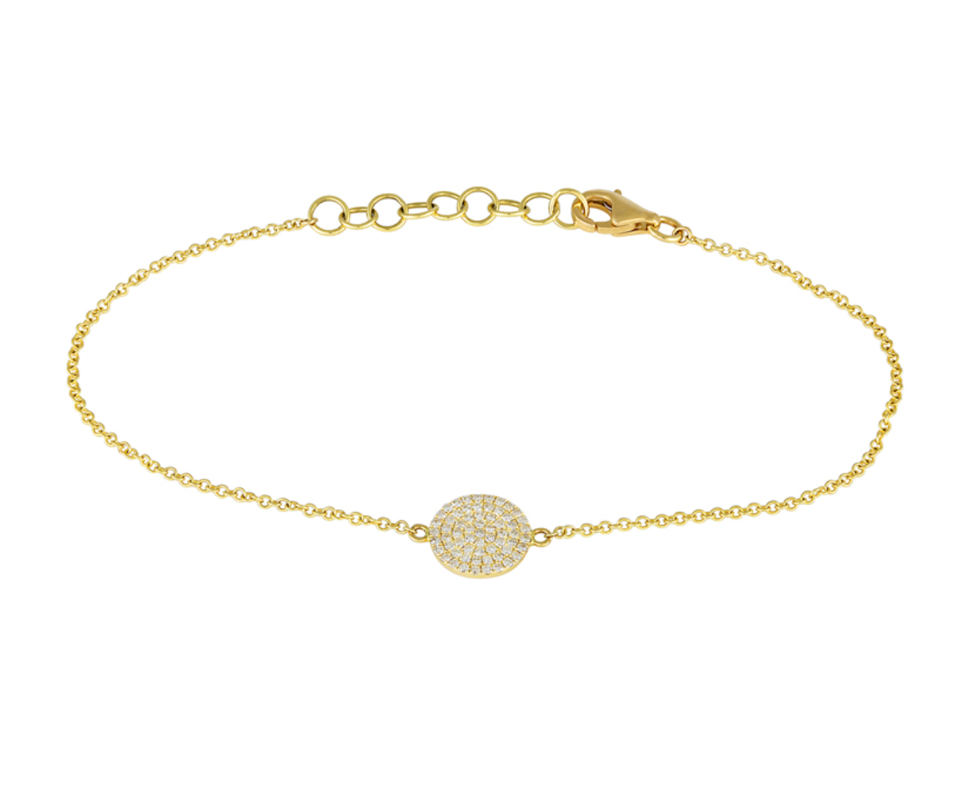 Yellow Gold Diamond Disc Bracelet