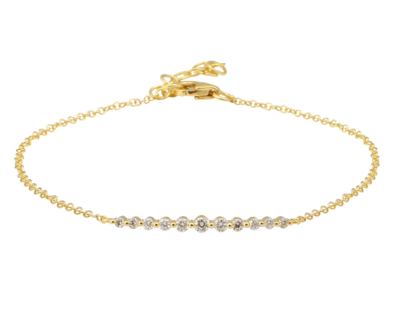 Diamond Shared Prong Bar Bracelet