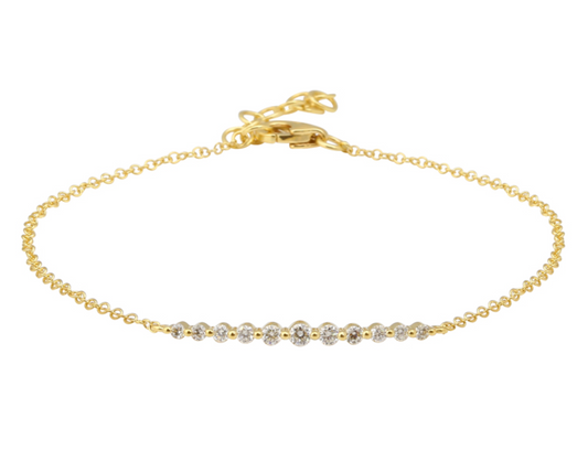 Diamond Shared Prong Bar Bracelet