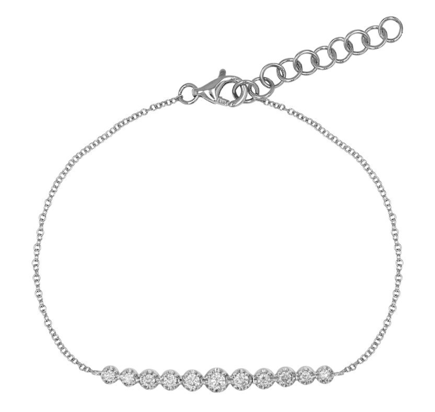 Crown Prong Diamond Chain Bracelet