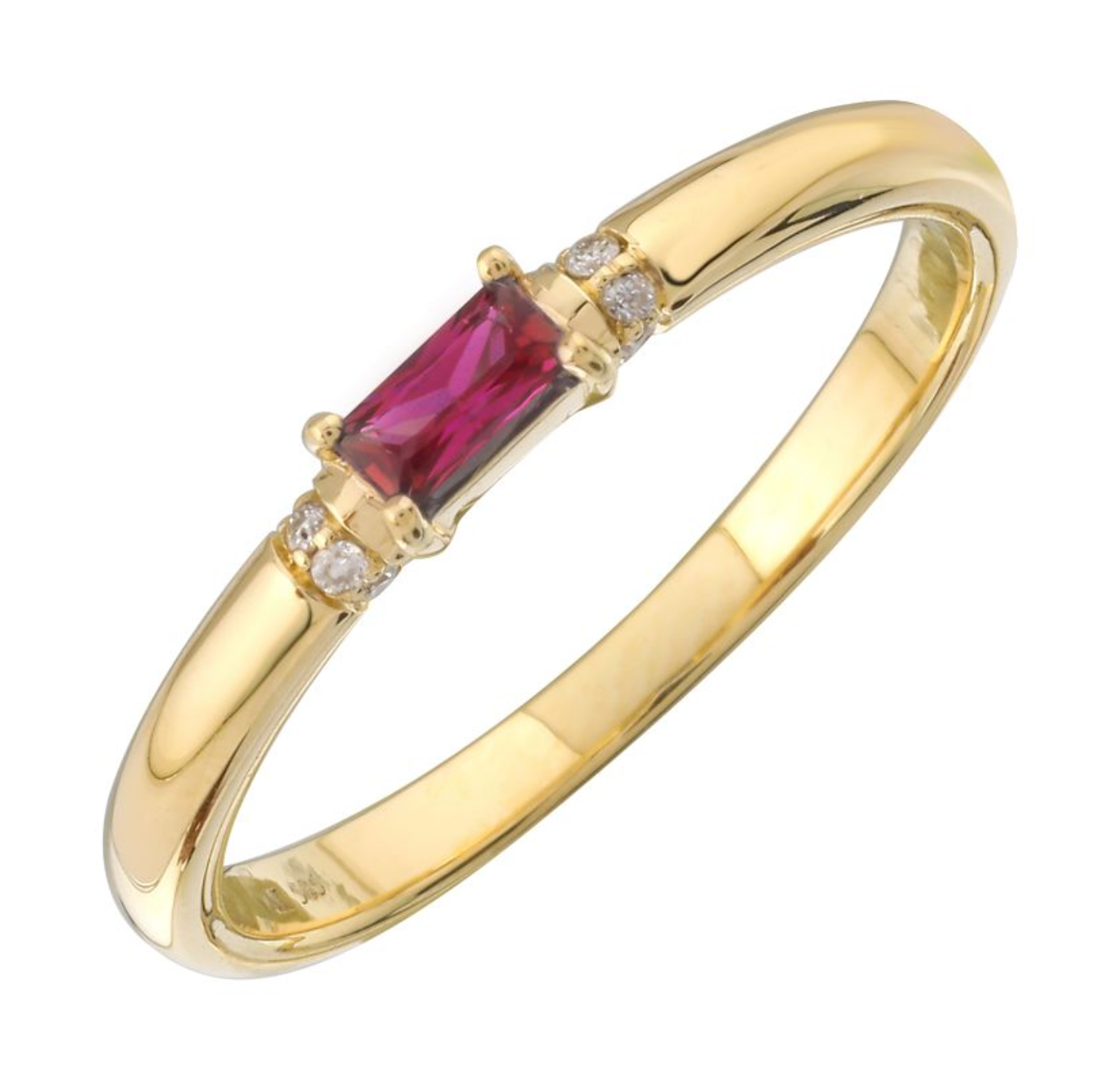 Yellow Gold Ruby Diamond Ring