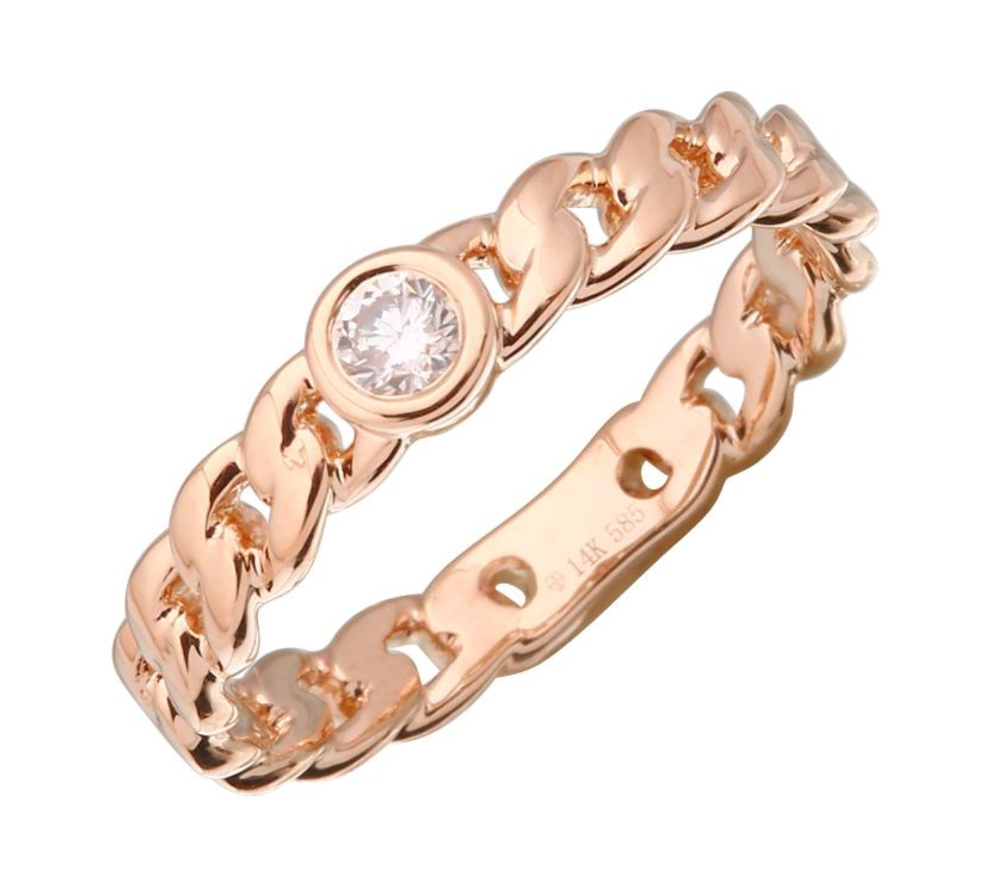 Rose Gold Diamond Link Ring